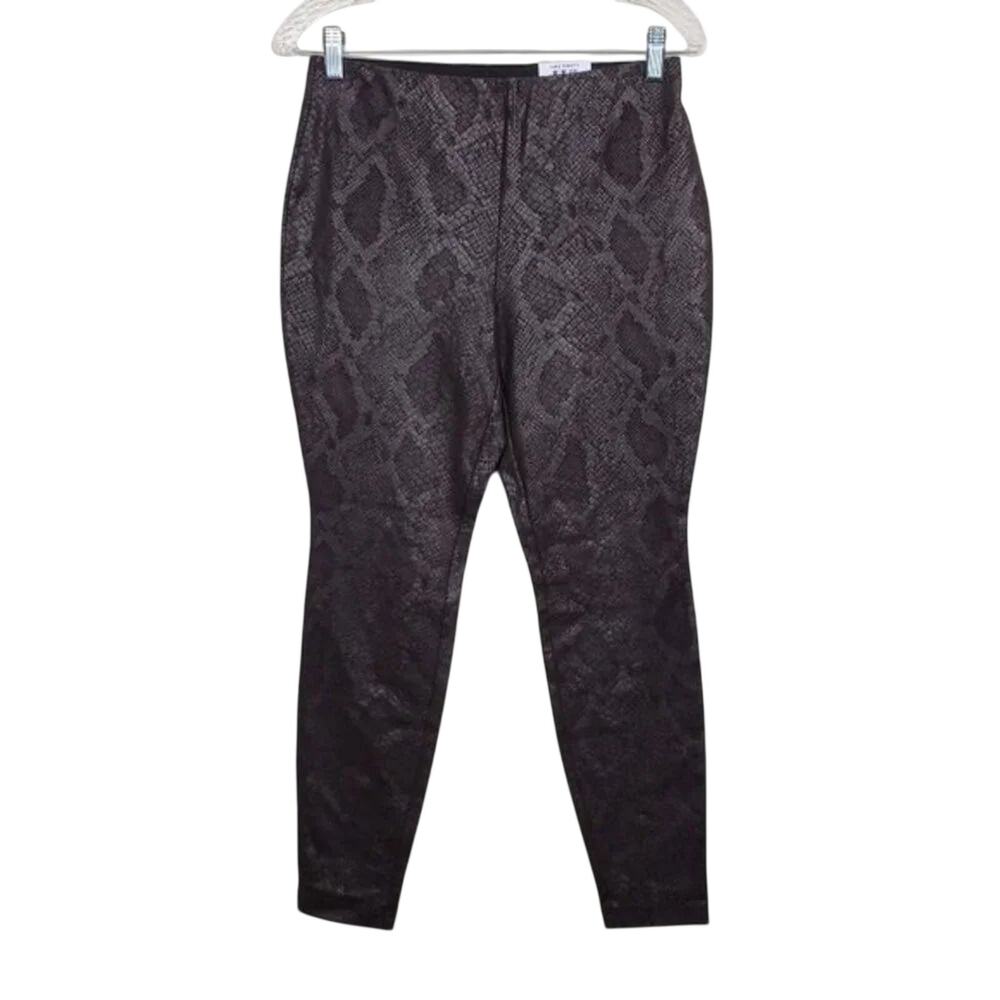 INC Metallic Python Embossed Skinny Pants Gray Women Size 6P Mid Rise NEW